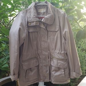 Michael Kors beige jacket with gold stud accents